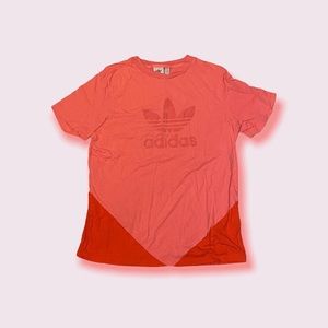 Adidas pink and red colorblock tshirt